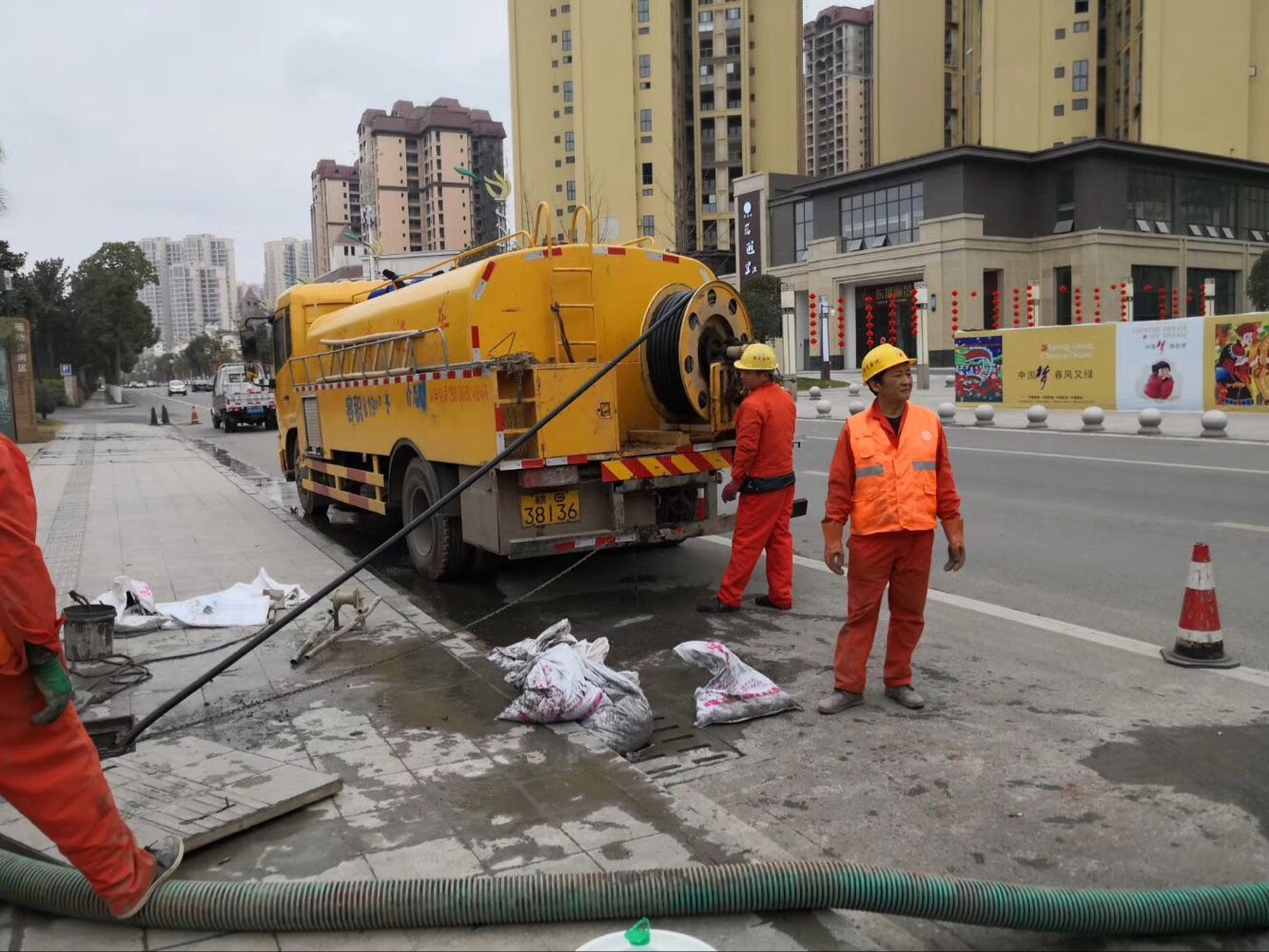 三才镇排污管道清淤-管道清洗